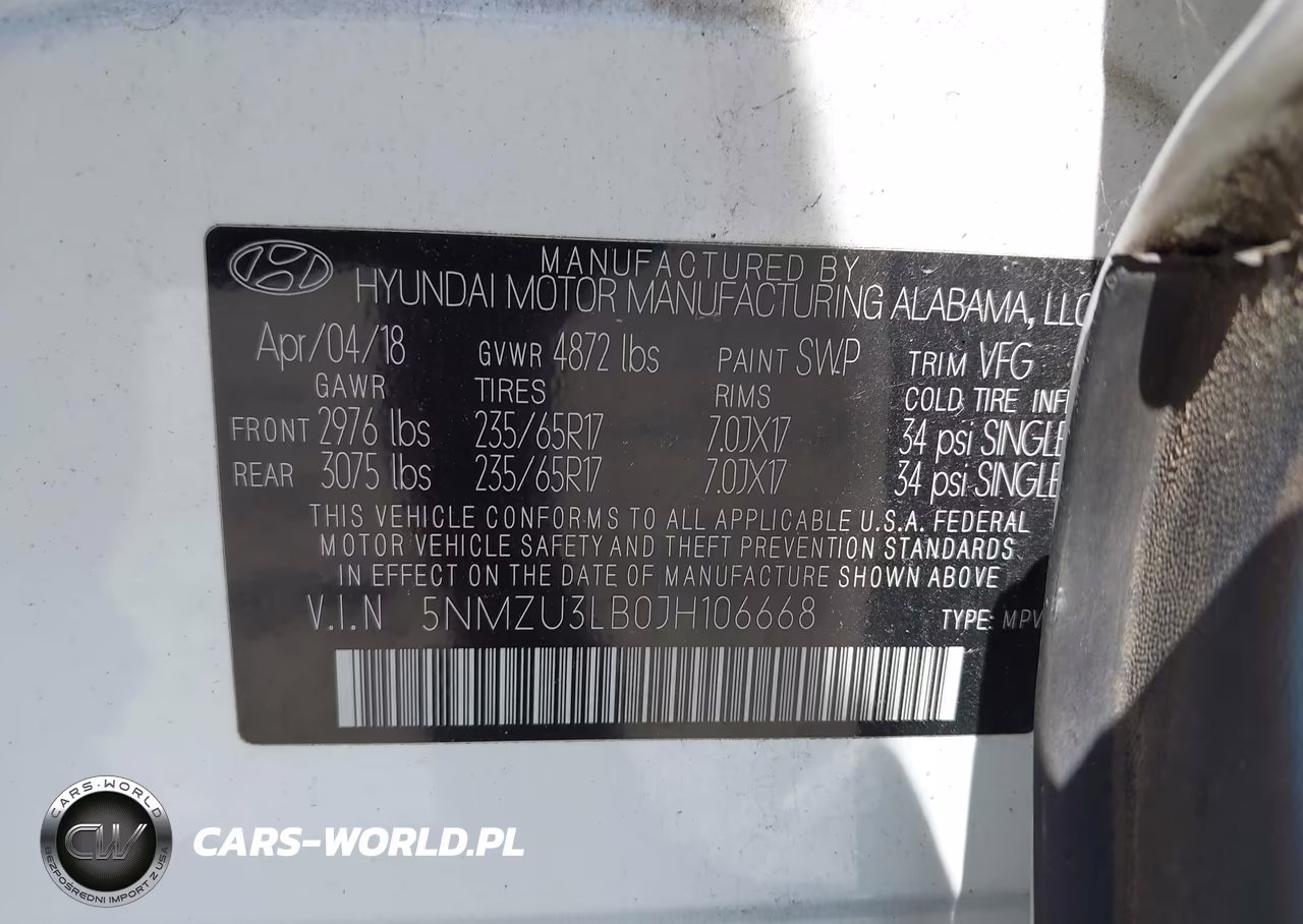 2018 Hyundai Santa Fe Sport 2.4L VIN:5NMZU3LB0JH106668 - 9