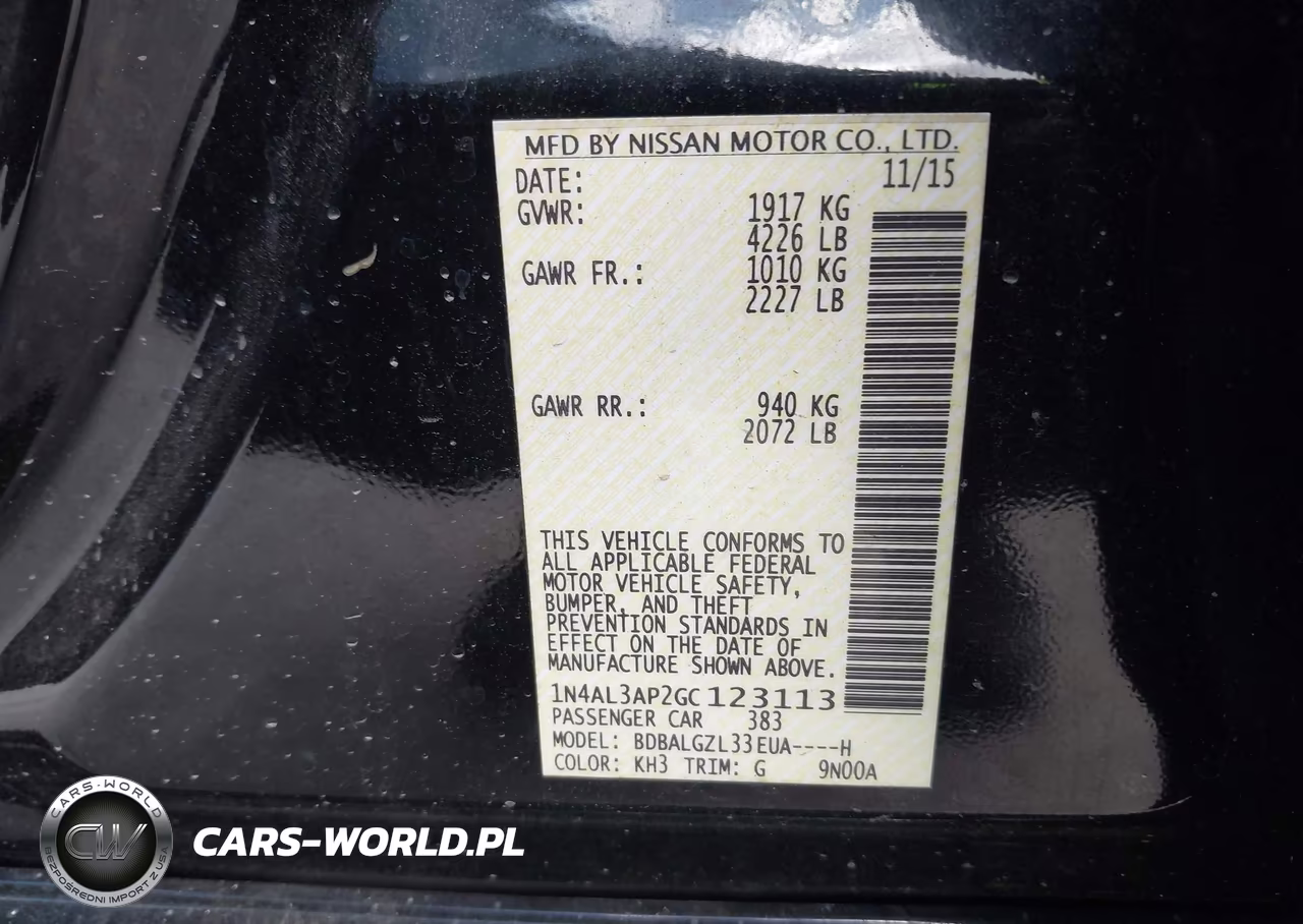 2016 Nissan Altima 2.5 S VIN:1N4AL3AP2GC123113 - 9