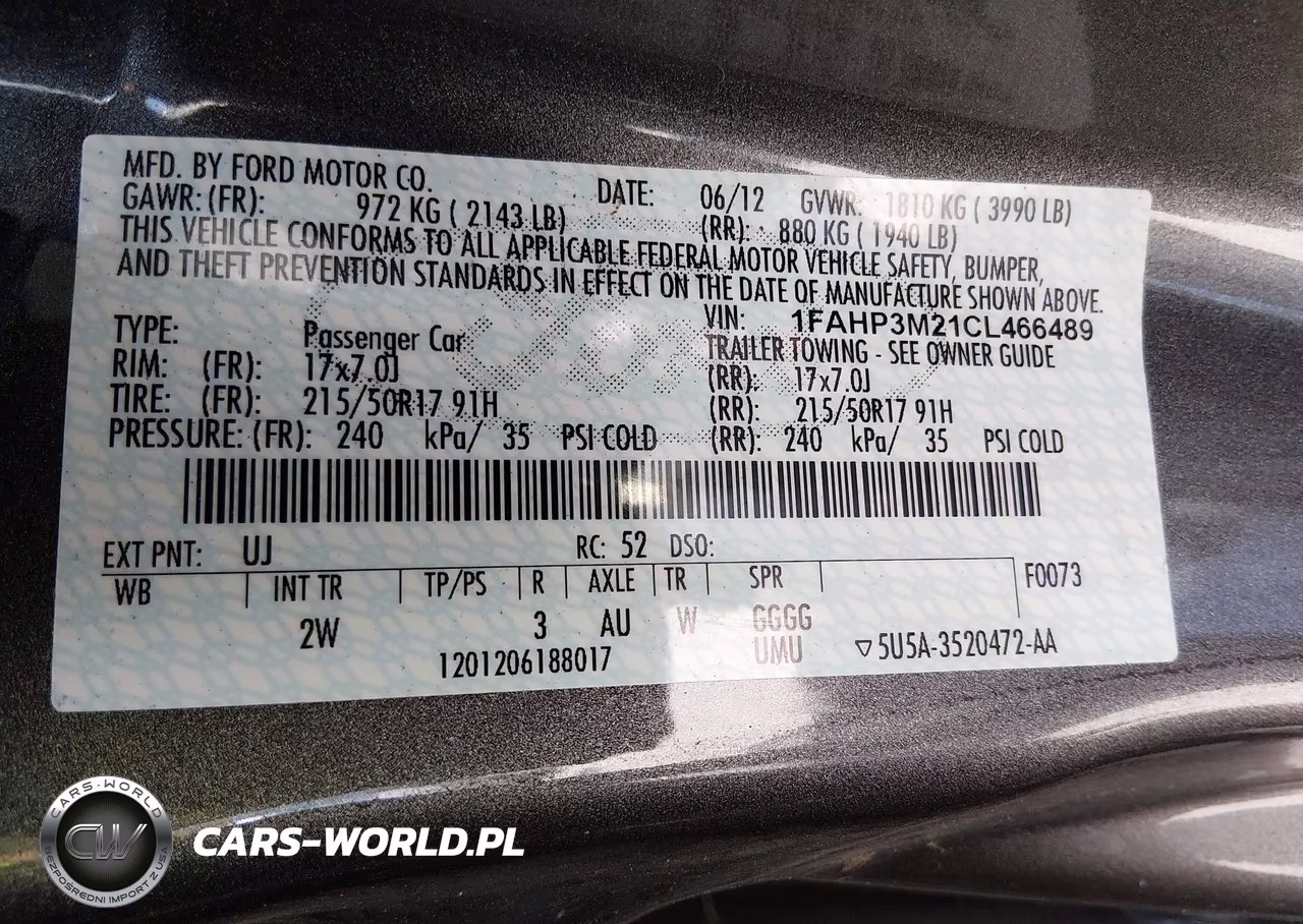 2012 Ford Focus Sel VIN:1FAHP3M21CL466489 - 9