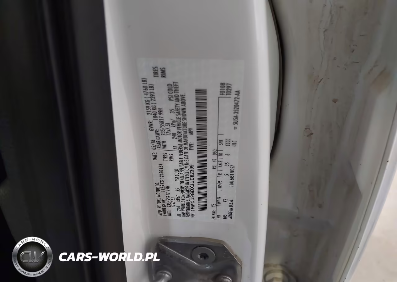 2018 Ford Escape Se VIN:1FMCU9GDXJUC62399 - 9