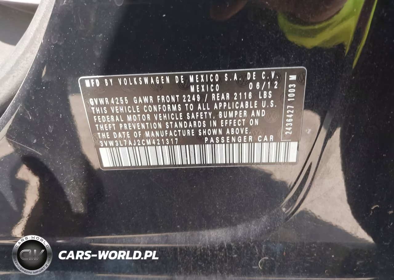 2012 Volkswagen Jetta 2.0L Tdi VIN:3VW3L7AJ2CM421317 - 9