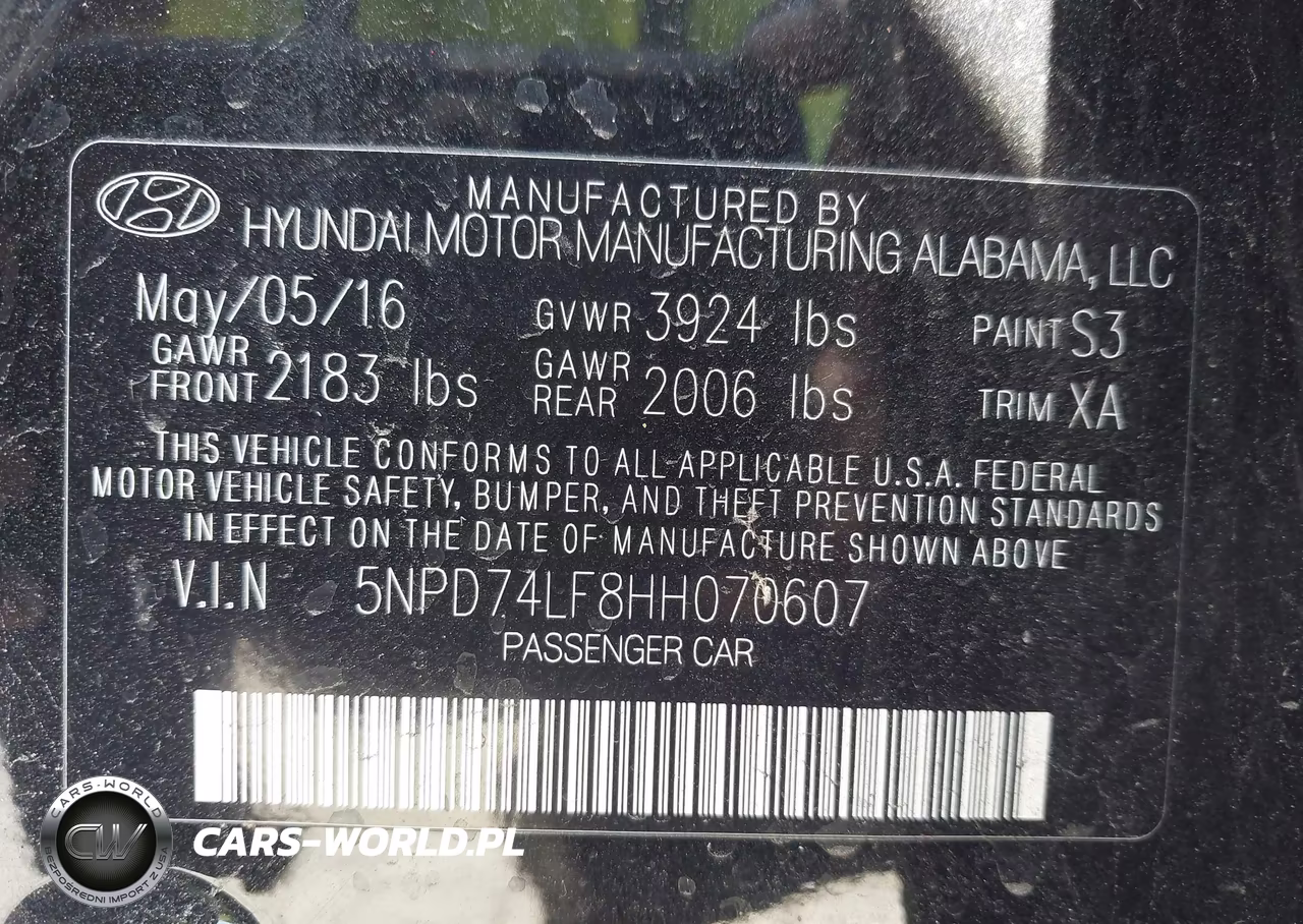 2017 Hyundai Elantra Se VIN:5NPD74LF8HH070607 - 9