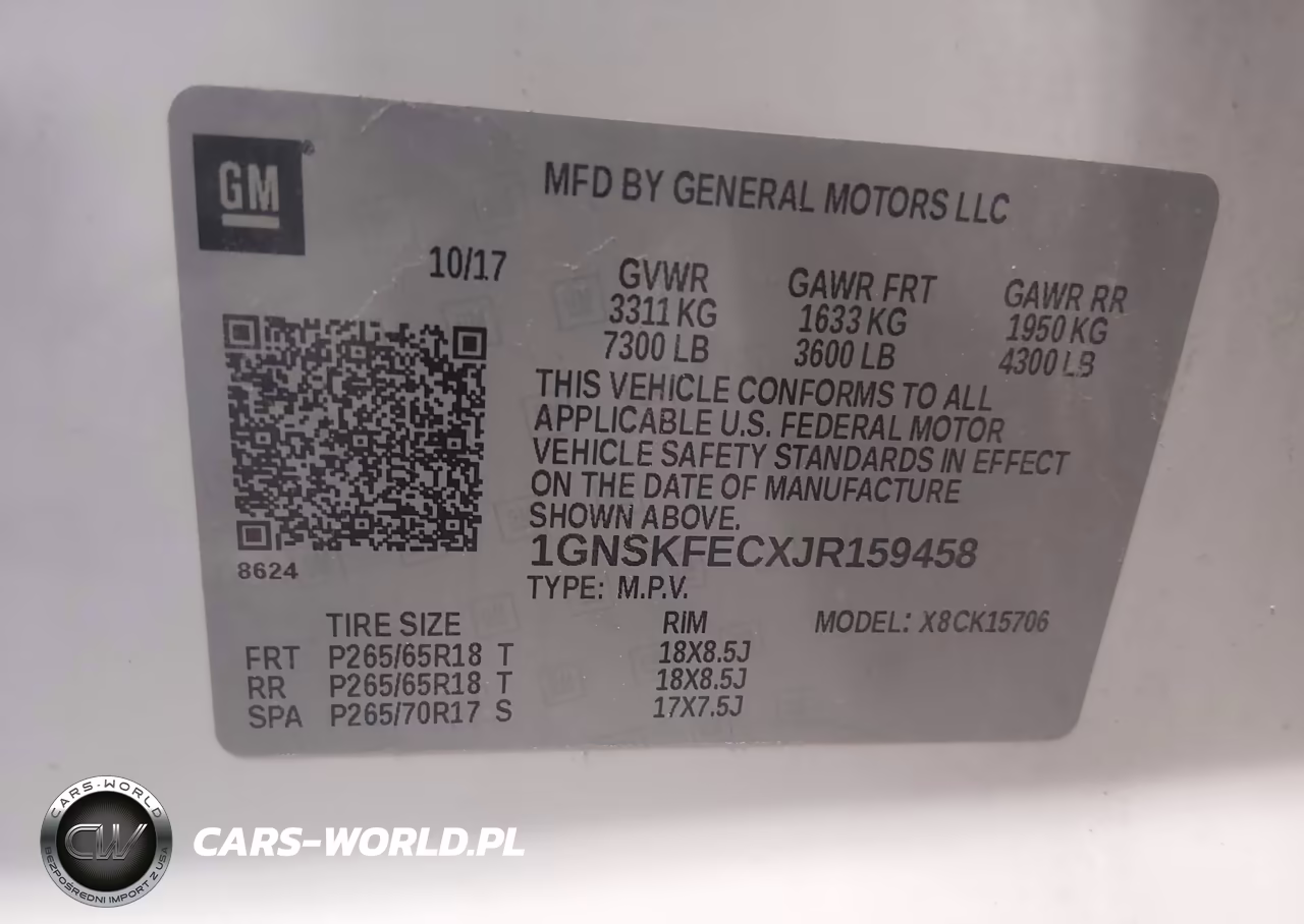 2018 Chevrolet Tahoe Commercial Fleet VIN:1GNSKFECXJR159458 - 9