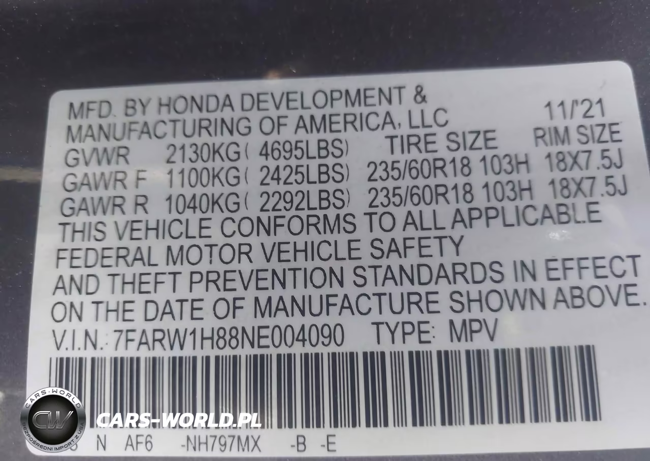 2022 Honda Cr-V 2Wd Ex-L VIN:7FARW1H88NE004090 - 9