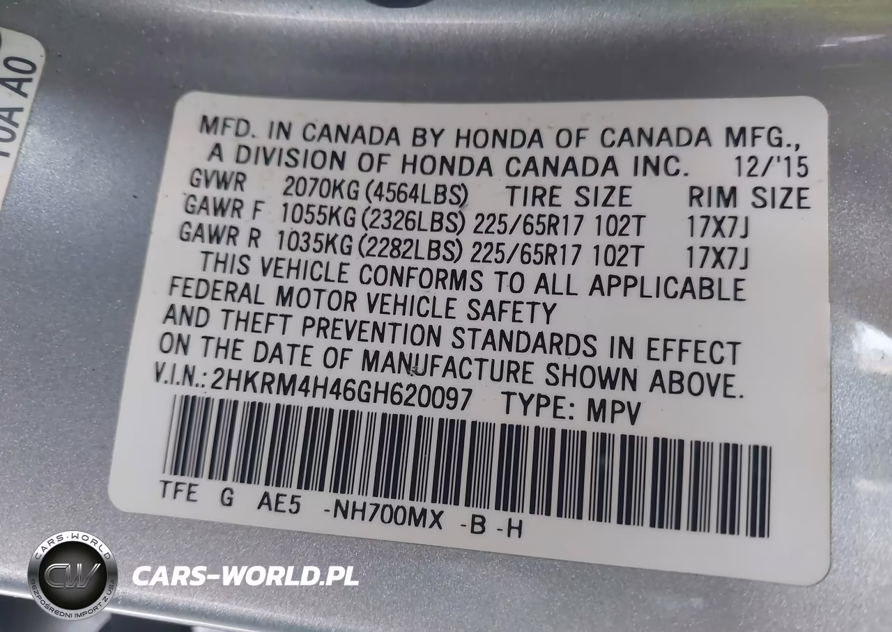 2016 Honda Cr-V Se VIN:2HKRM4H46GH620097 - 9
