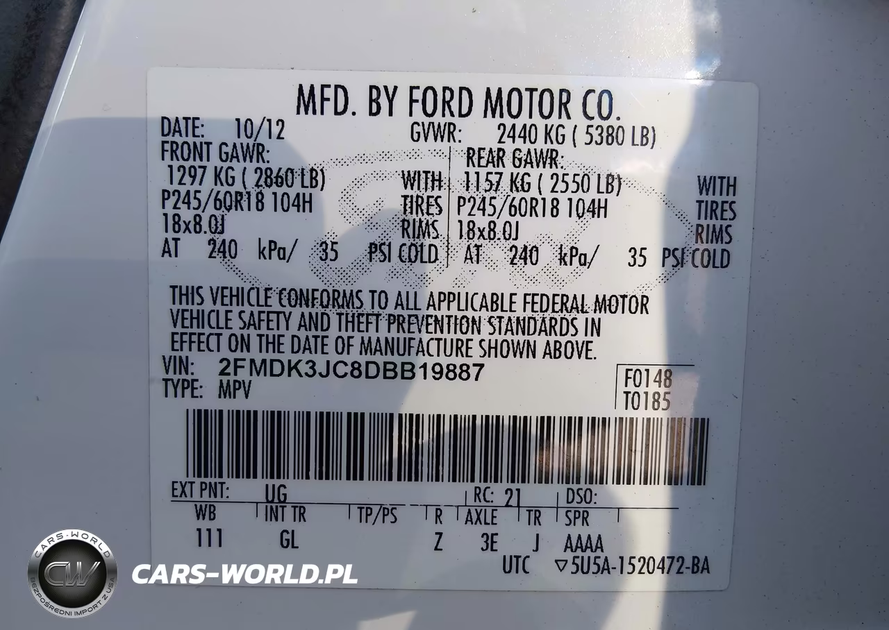 2013 Ford Edge Sel VIN:2FMDK3JC8DBB19887 - 9