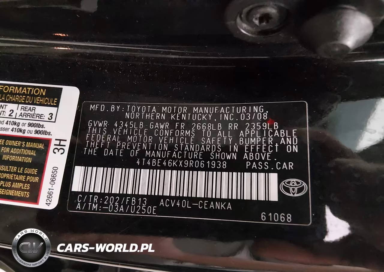 2009 Toyota Camry Le VIN:4T4BE46KX9R061938 - 9