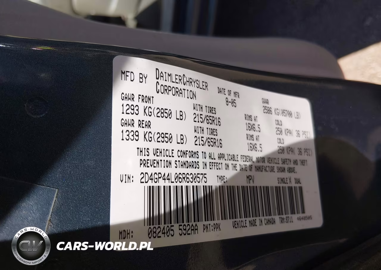 2006 Dodge Grand Caravan Sxt VIN:2D4GP44L06R630575 - 9