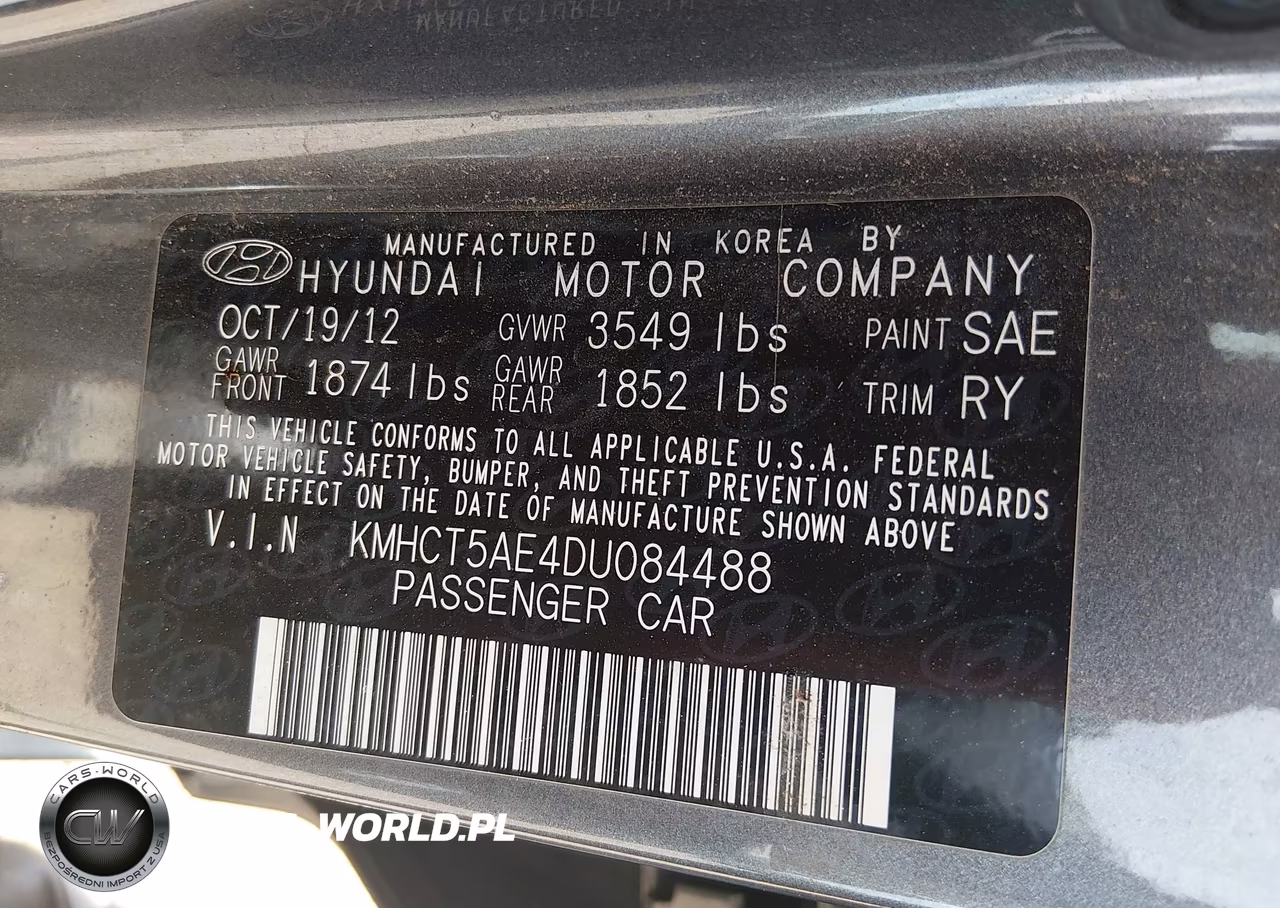 2013 Hyundai Accent Gs VIN:KMHCT5AE4DU084488 - 9