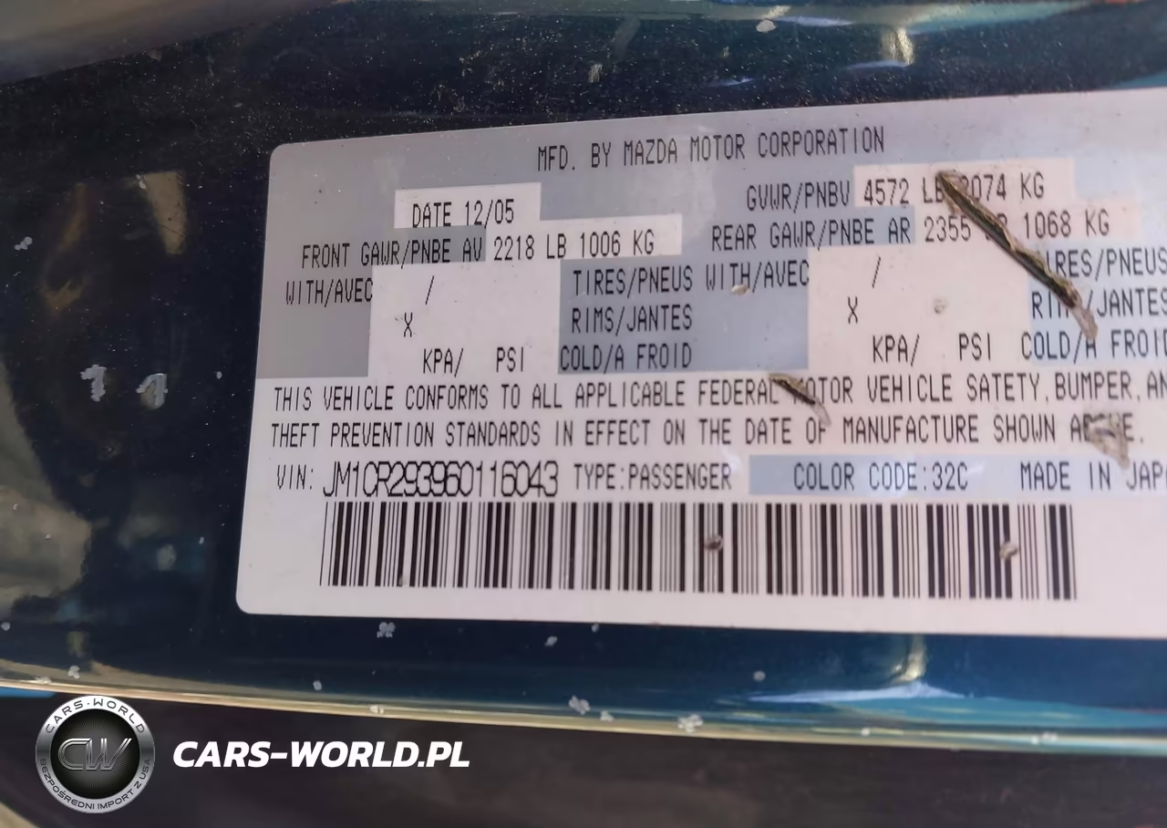 2006 Mazda Mazda5 Sport VIN:JM1CR293960116043 - 9