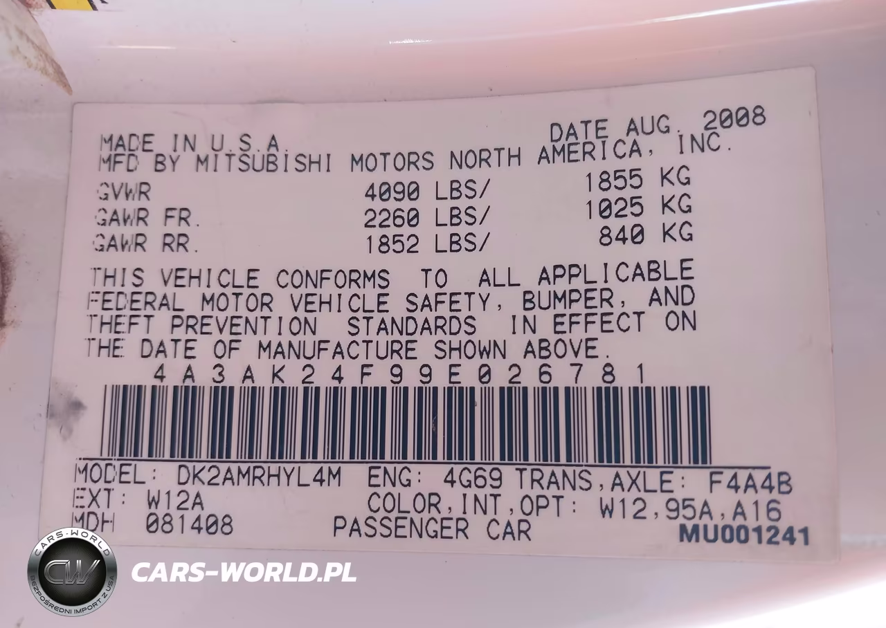 2009 Mitsubishi Eclipse Gs VIN:4A3AK24F99E026781 - 9