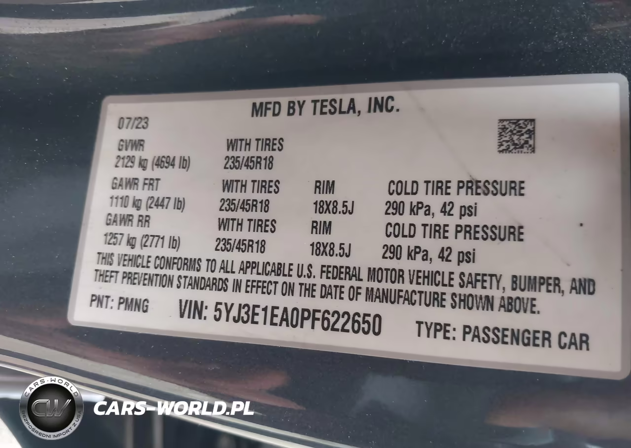 2023 Tesla Model 3 Rear-Wheel Drive VIN:5YJ3E1EA0PF622650 - 9