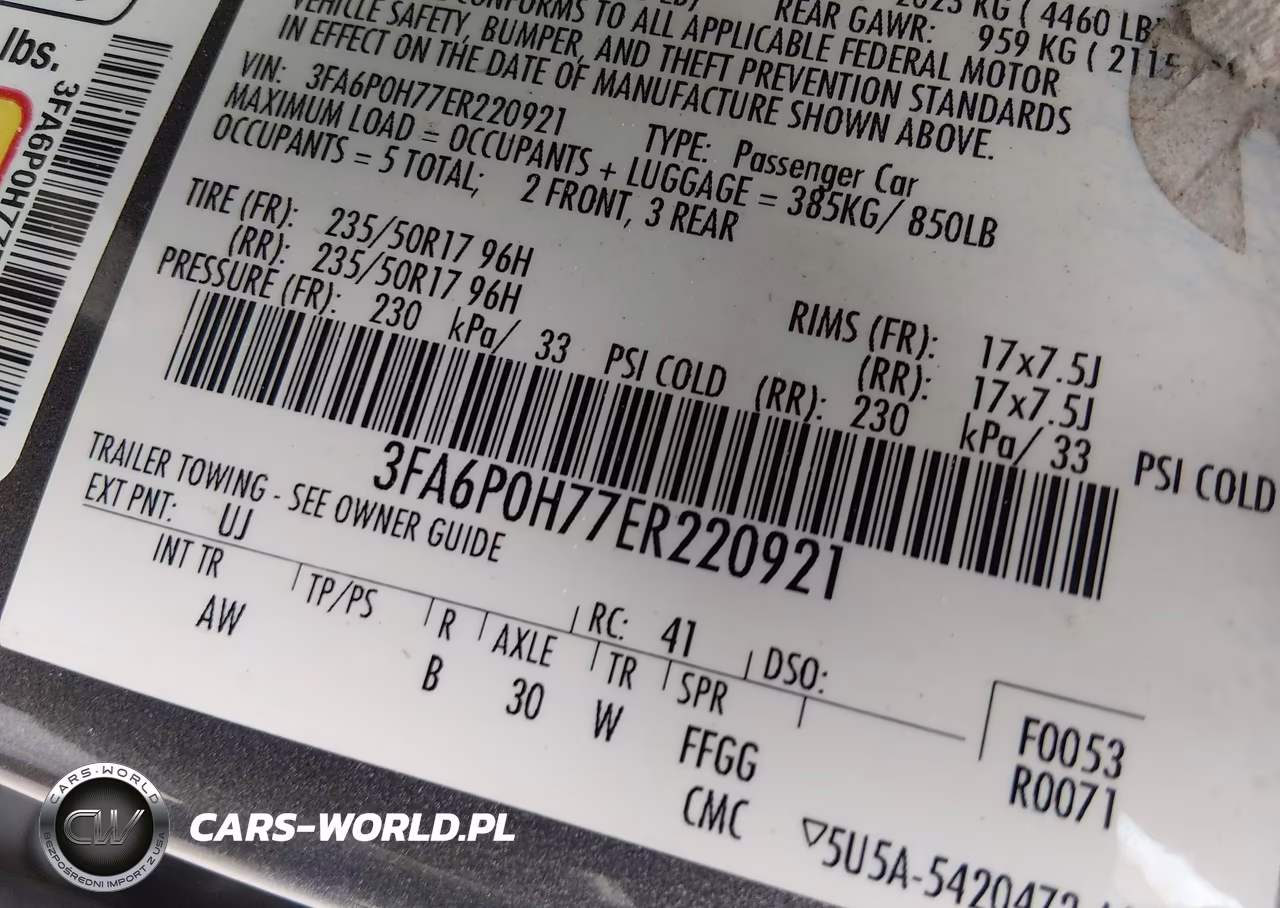 2014 Ford Fusion Se VIN:3FA6P0H77ER220921 - 9