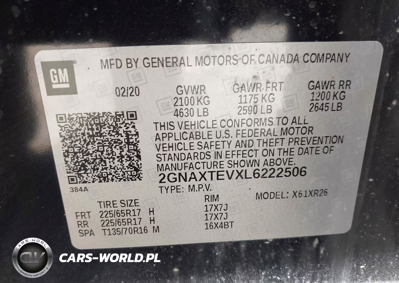 2020 Chevrolet Equinox Awd 2Fl VIN:2GNAXTEVXL6222506 - 9