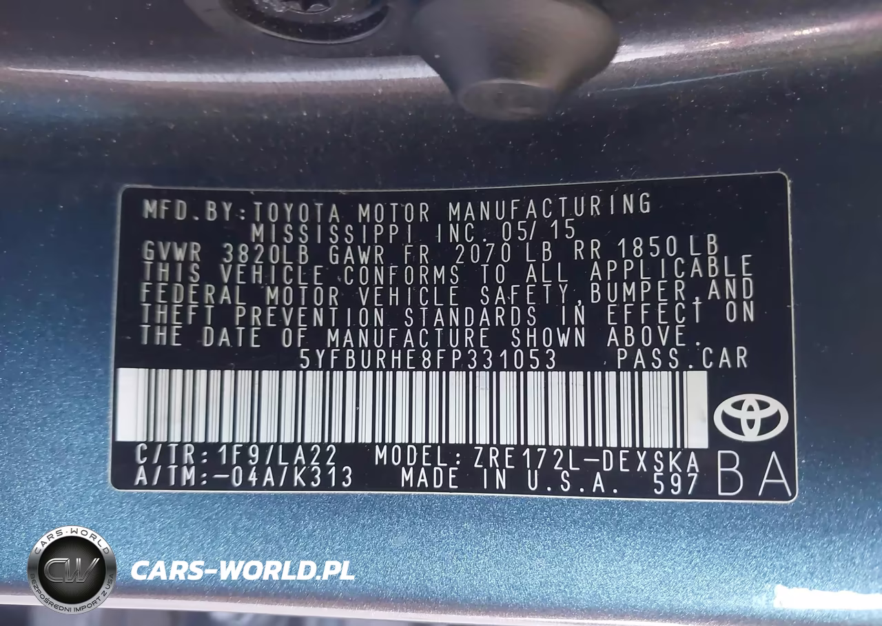 2015 Toyota Corolla S Premium VIN:5YFBURHE8FP331053 - 9