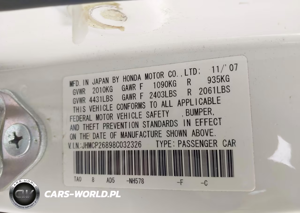 2008 Honda Accord 2.4 Ex-L VIN:JHMCP26898C032326 - 9