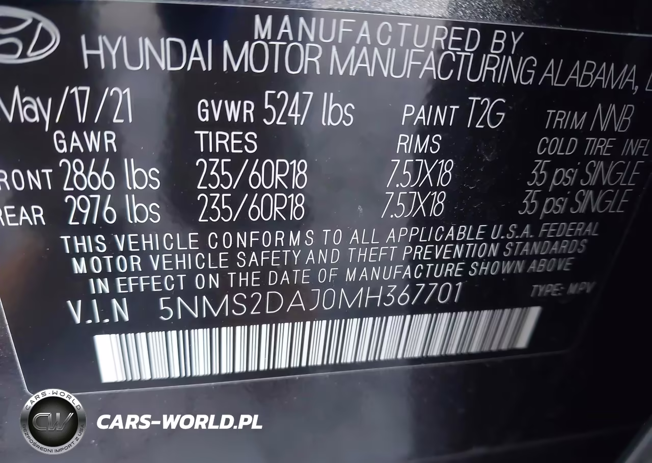 2021 Hyundai Santa Fe Sel VIN:5NMS2DAJ0MH367701 - 9