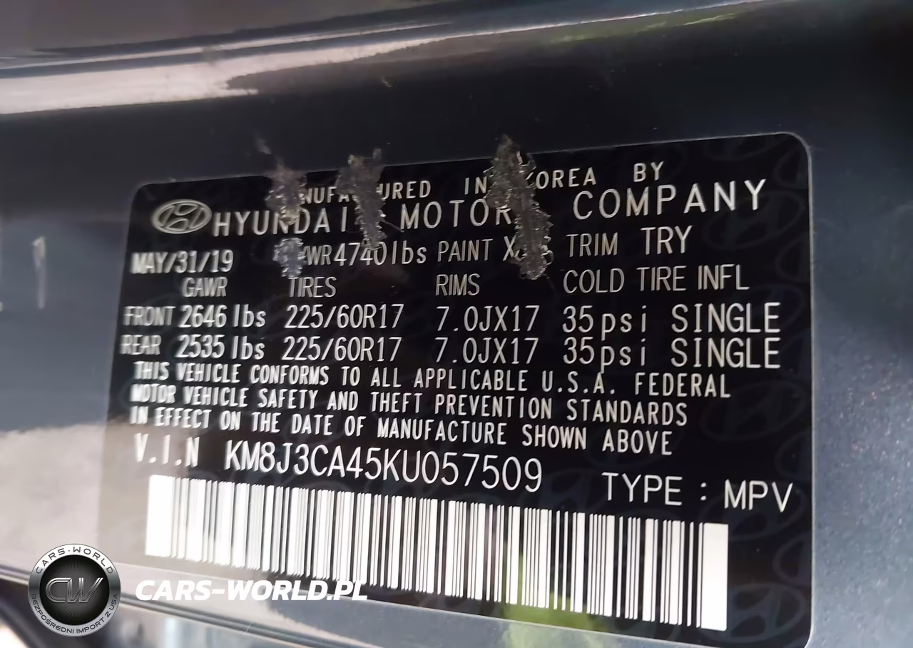 2019 Hyundai Tucson Value VIN:KM8J3CA45KU057509 - 9