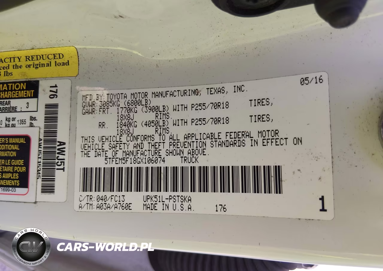 2016 Toyota Tundra Sr5 4.6L V8 VIN:5TFEM5F18GX106074 - 9