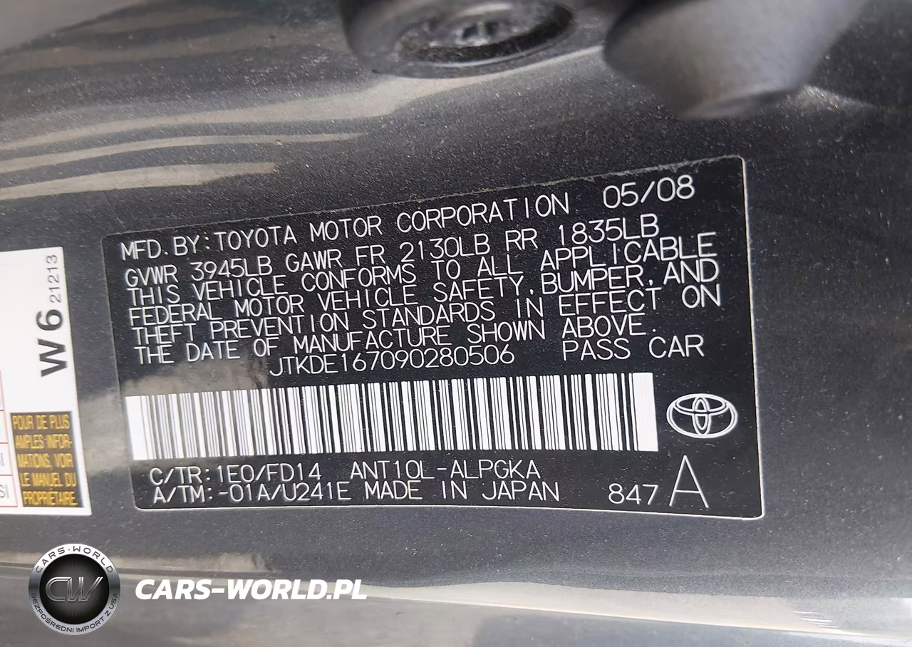2009 Scion Tc VIN:JTKDE167090280506 - 9