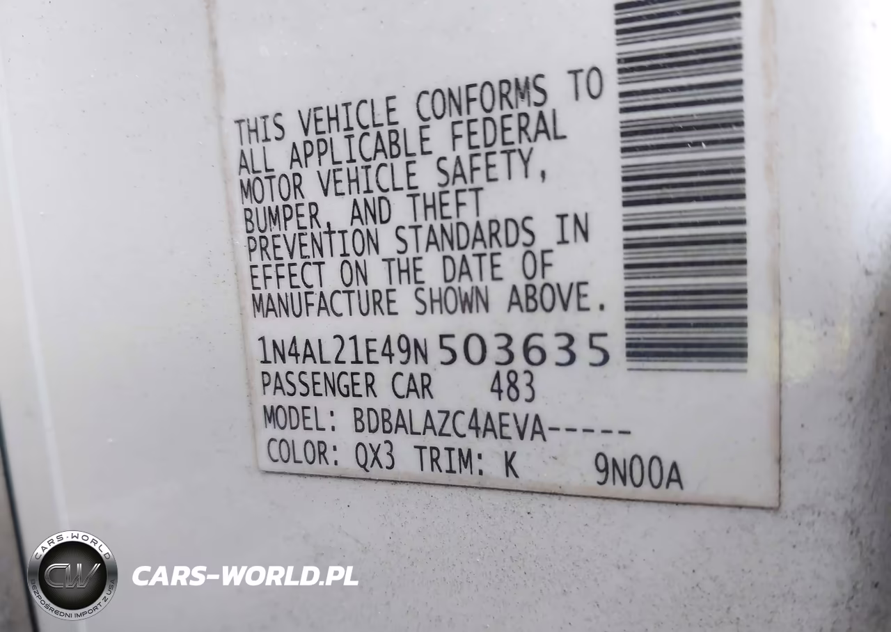 2009 Nissan Altima 2.5 VIN:1N4AL21E49N503635 - 9