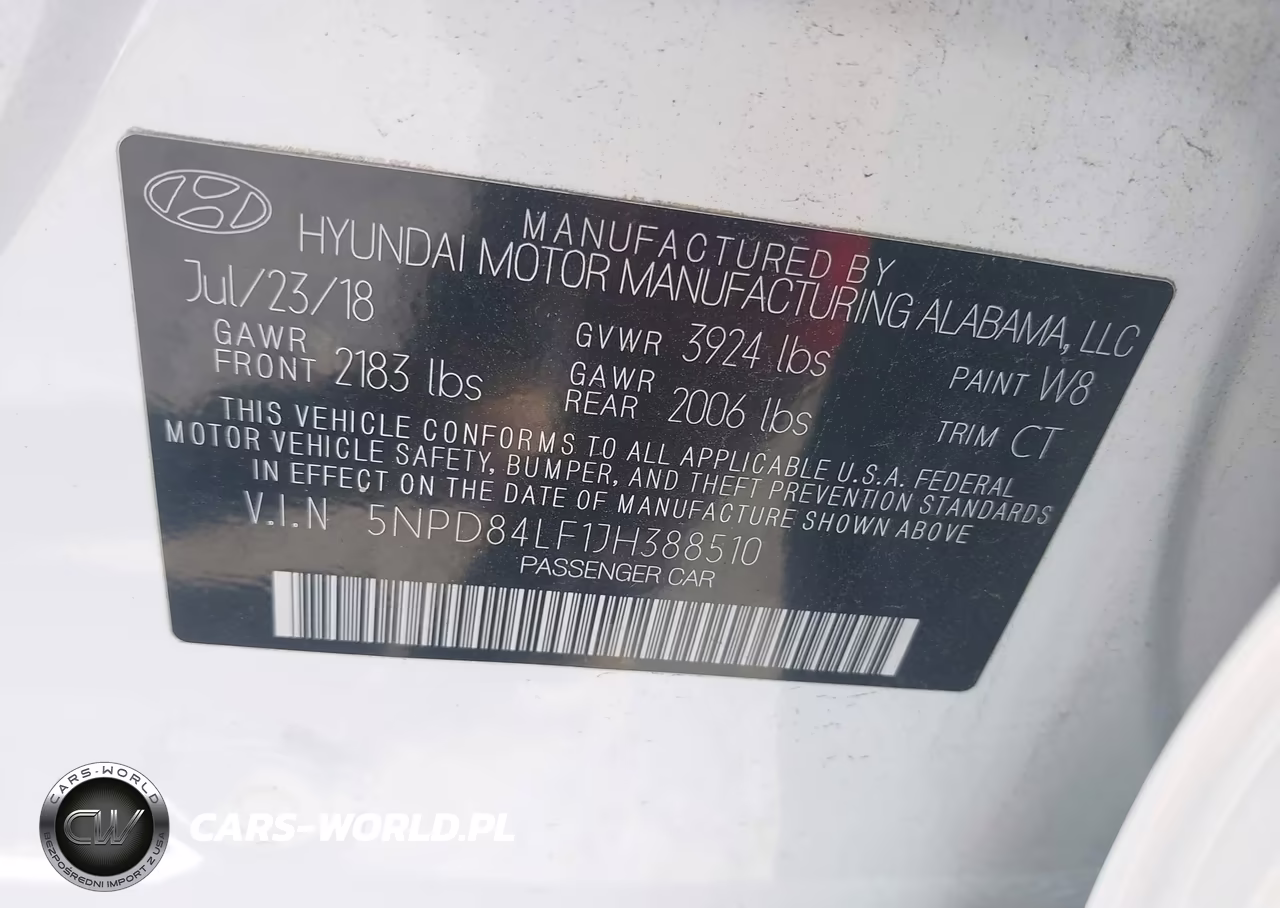 2018 Hyundai Elantra Sel VIN:5NPD84LF1JH388510 - 9