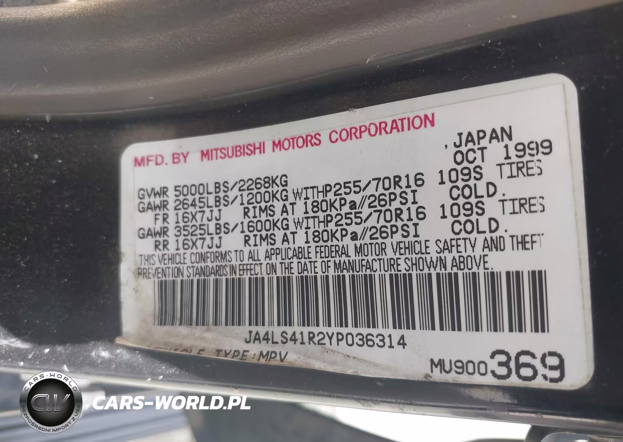 2000 Mitsubishi Montero Sport Ltd VIN:JA4LS41R2YP036314 - 9