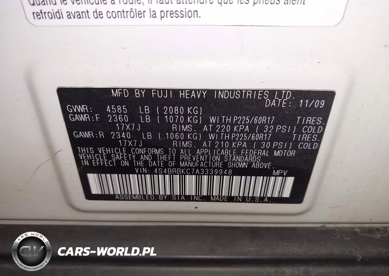 2010 Subaru Outback Ltd Pwr Moon VIN:4S4BRBKC7A3339948 - 9