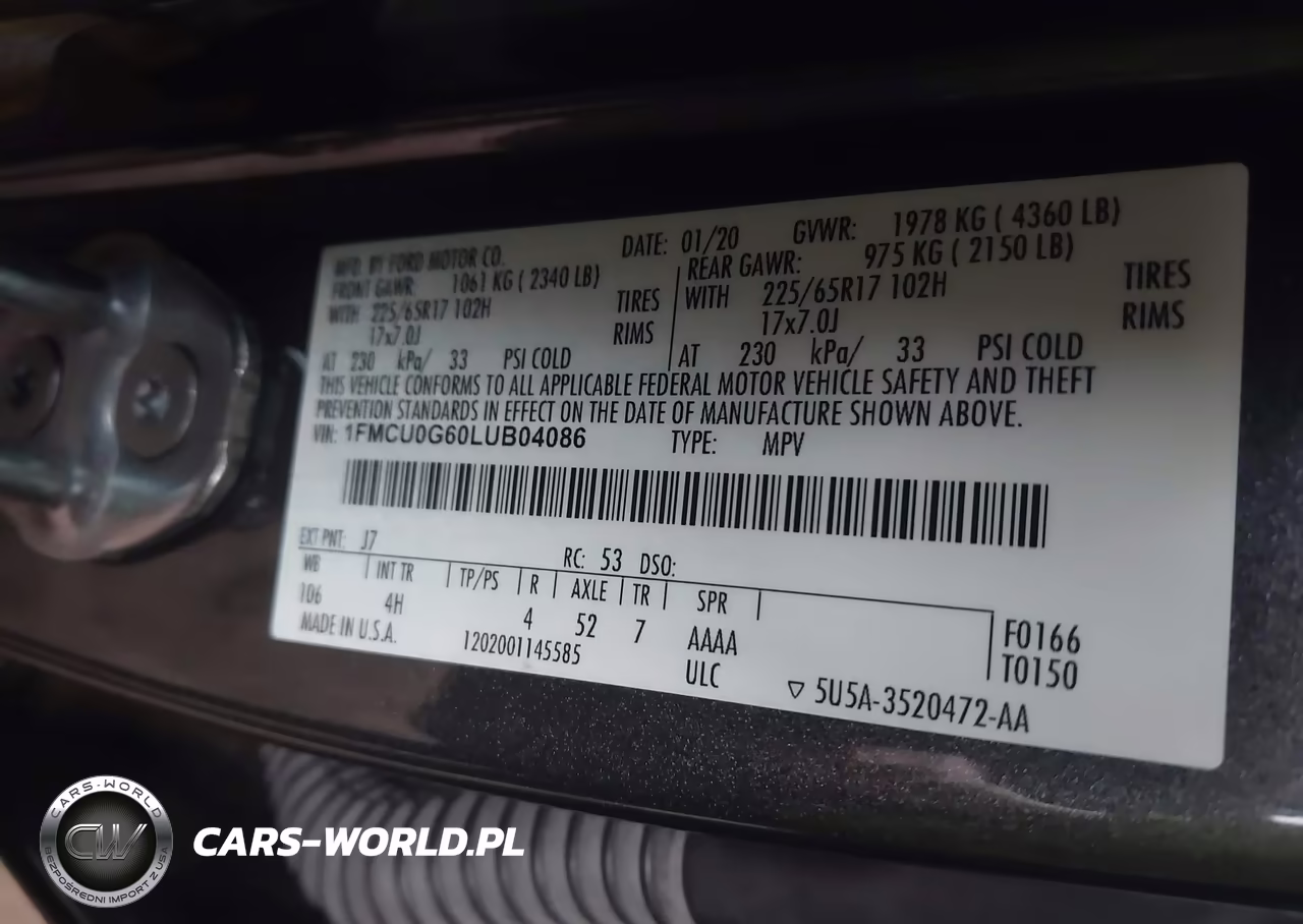 2020 Ford Escape Se VIN:1FMCU0G60LUB04086 - 9