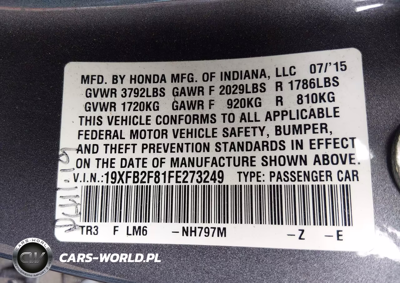2015 Honda Civic Ex VIN:19XFB2F81FE273249 - 9