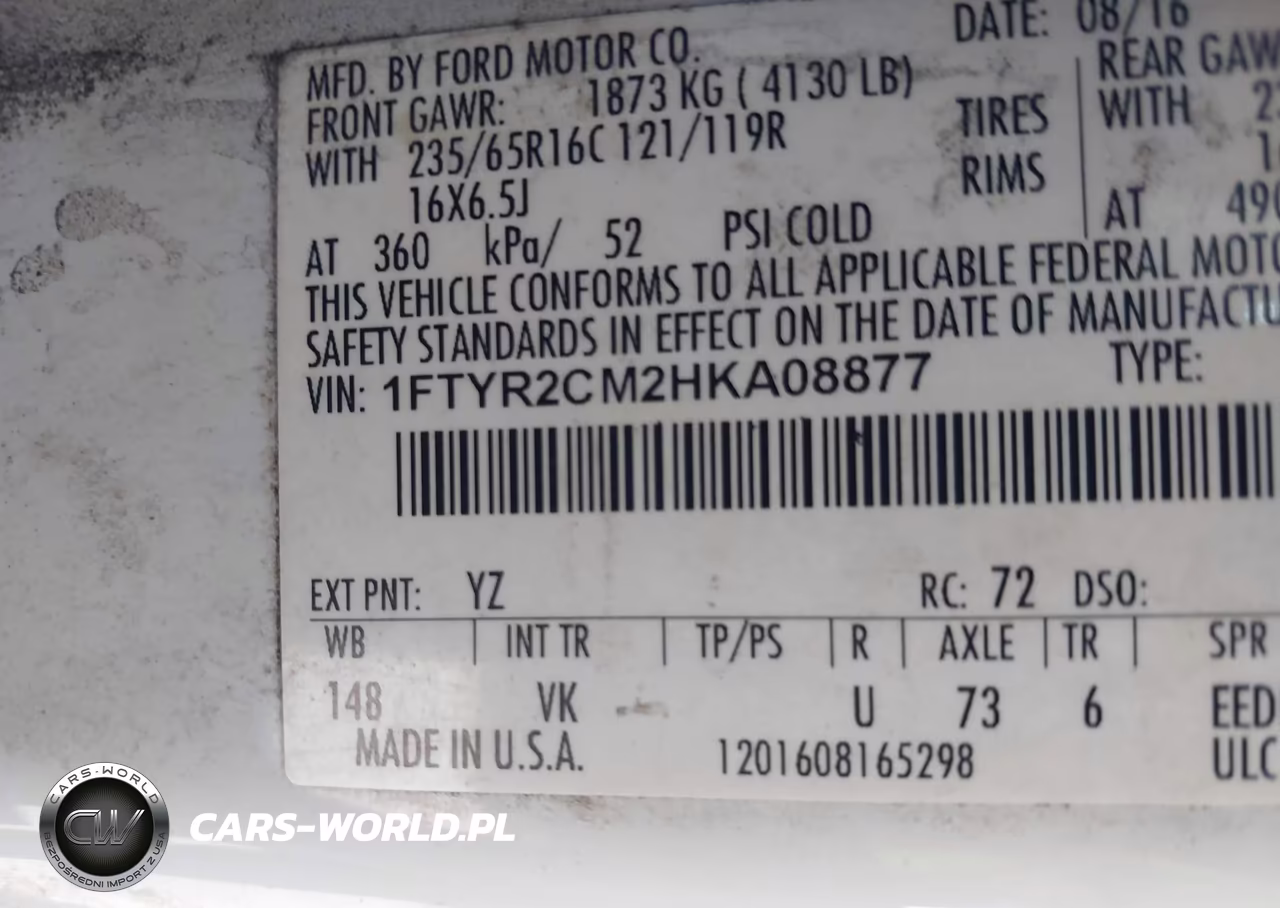 2017 Ford Transit-250 VIN:1FTYR2CM2HKA08877 - 9