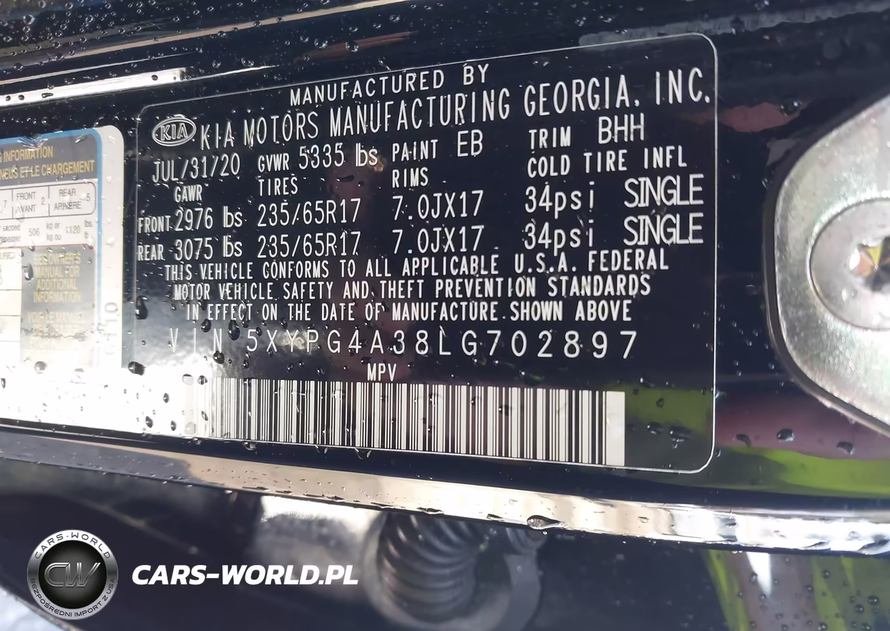 2020 Kia Sorento 2.4L Lx VIN:5XYPG4A38LG702897 - 9