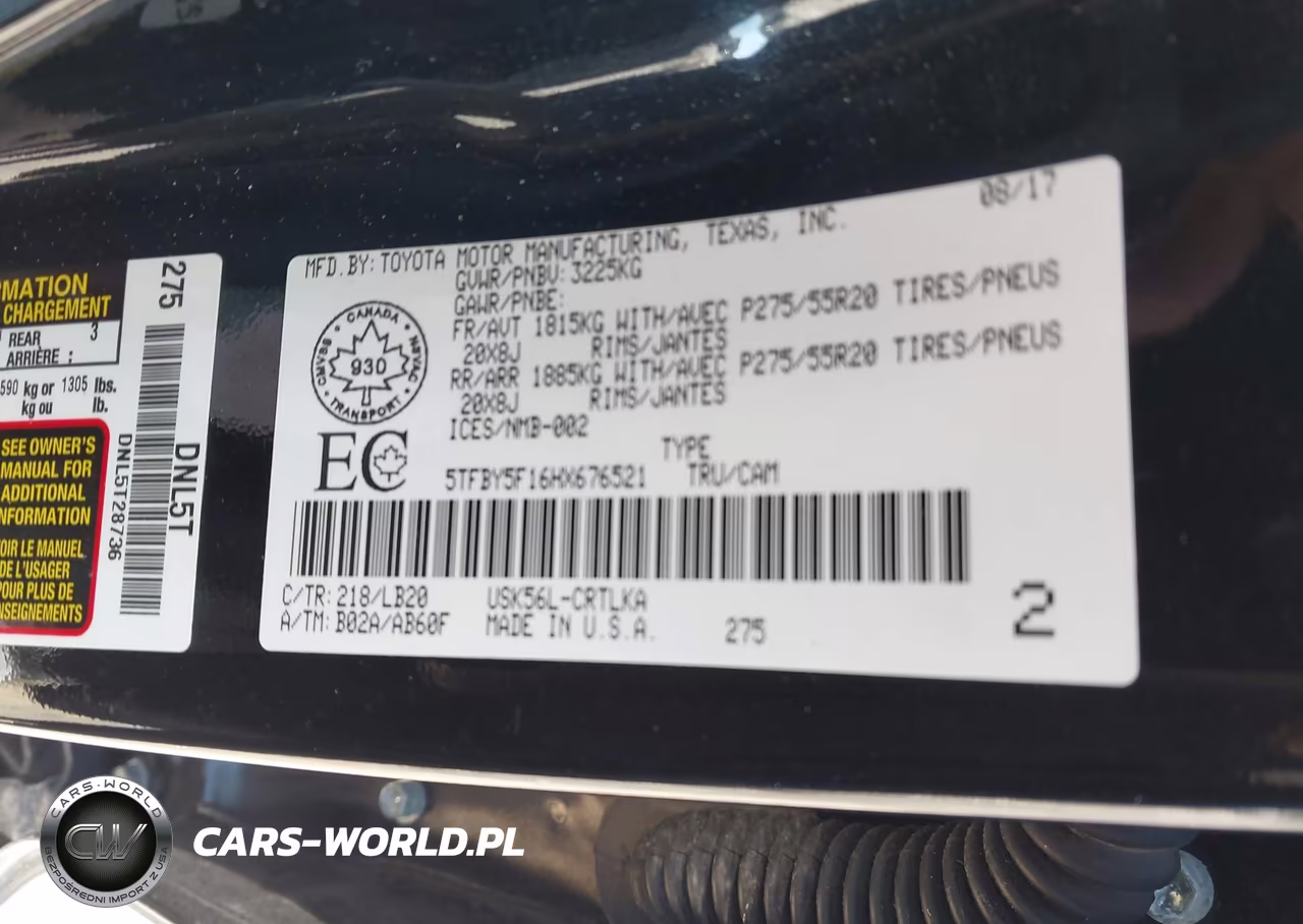 2017 Toyota Tundra Limited 5.7L V8 VIN:5TFBY5F16HX676521 - 9