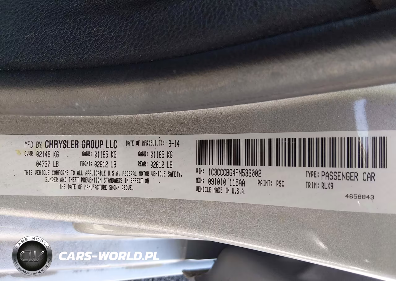 2015 Chrysler 200 S VIN:1C3CCCBG4FN533002 - 9