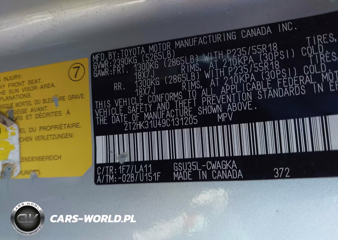 2009 Lexus Rx 350 VIN:2T2HK31U49C131205 - 9