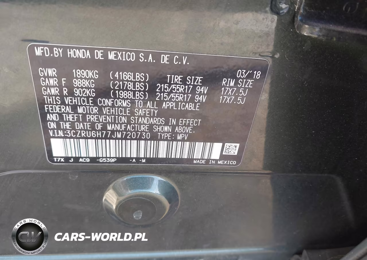 2018 Honda Hr-V Ex-L VIN:3CZRU6H77JM720730 - 9