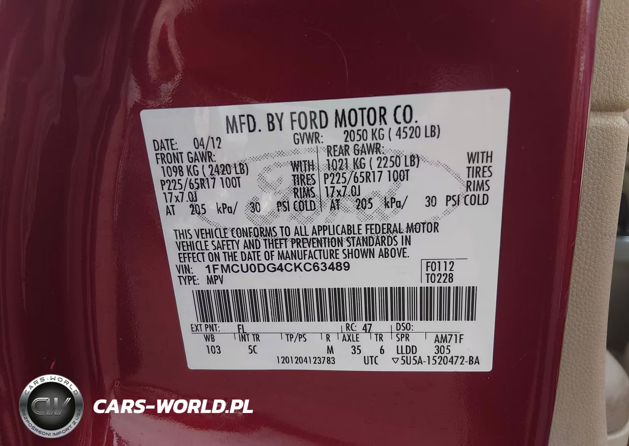 2012 Ford Escape Xlt VIN:1FMCU0DG4CKC63489 - 9