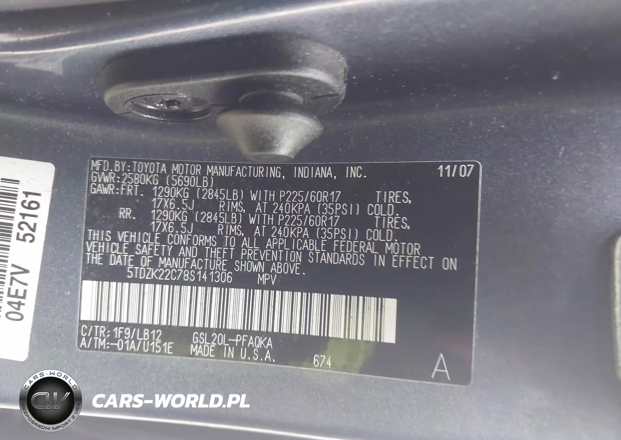 2008 Toyota Sienna Xle Ltd VIN:5TDZK22C78S141306 - 9