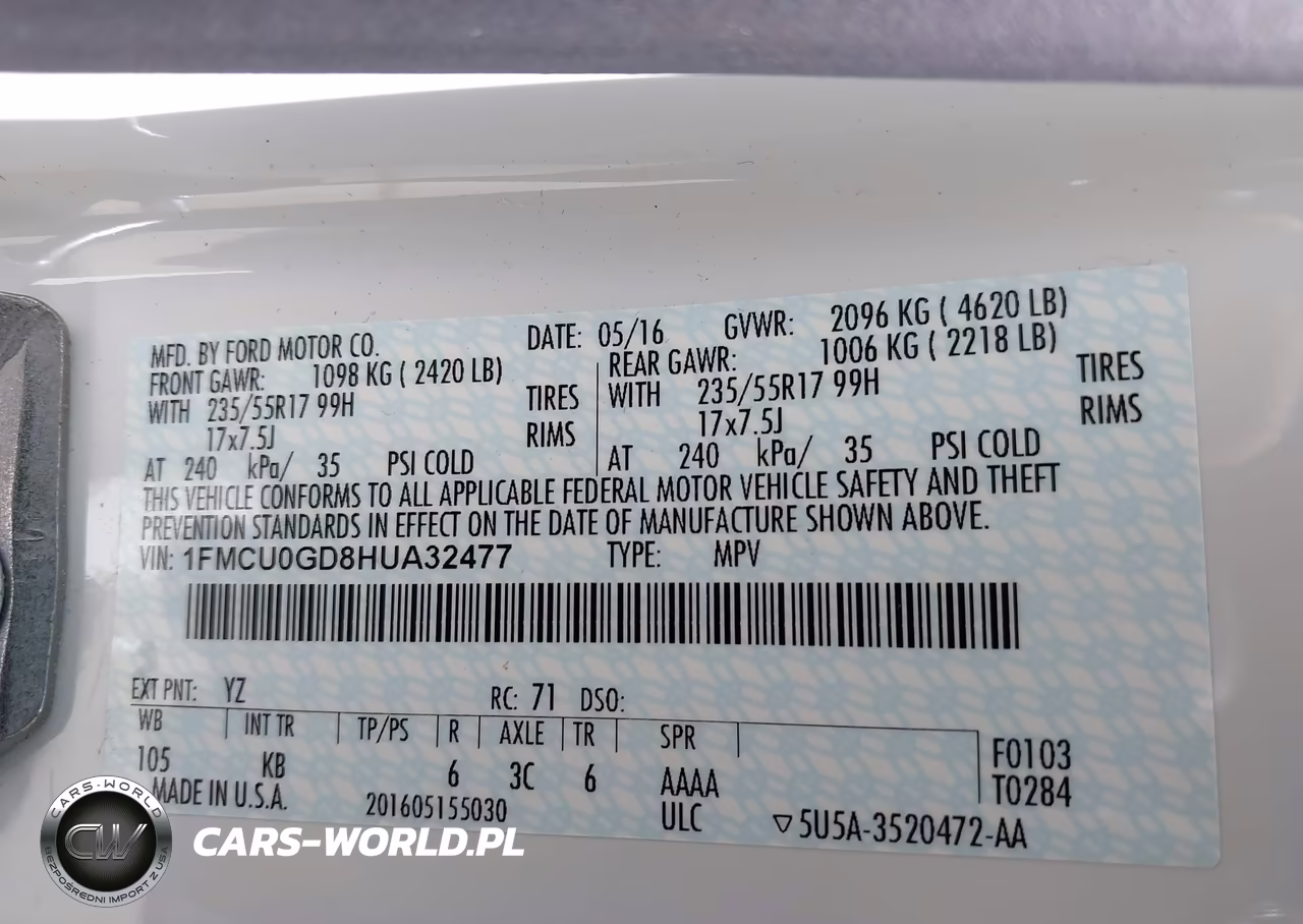 2017 Ford Escape Se VIN:1FMCU0GD8HUA32477 - 9
