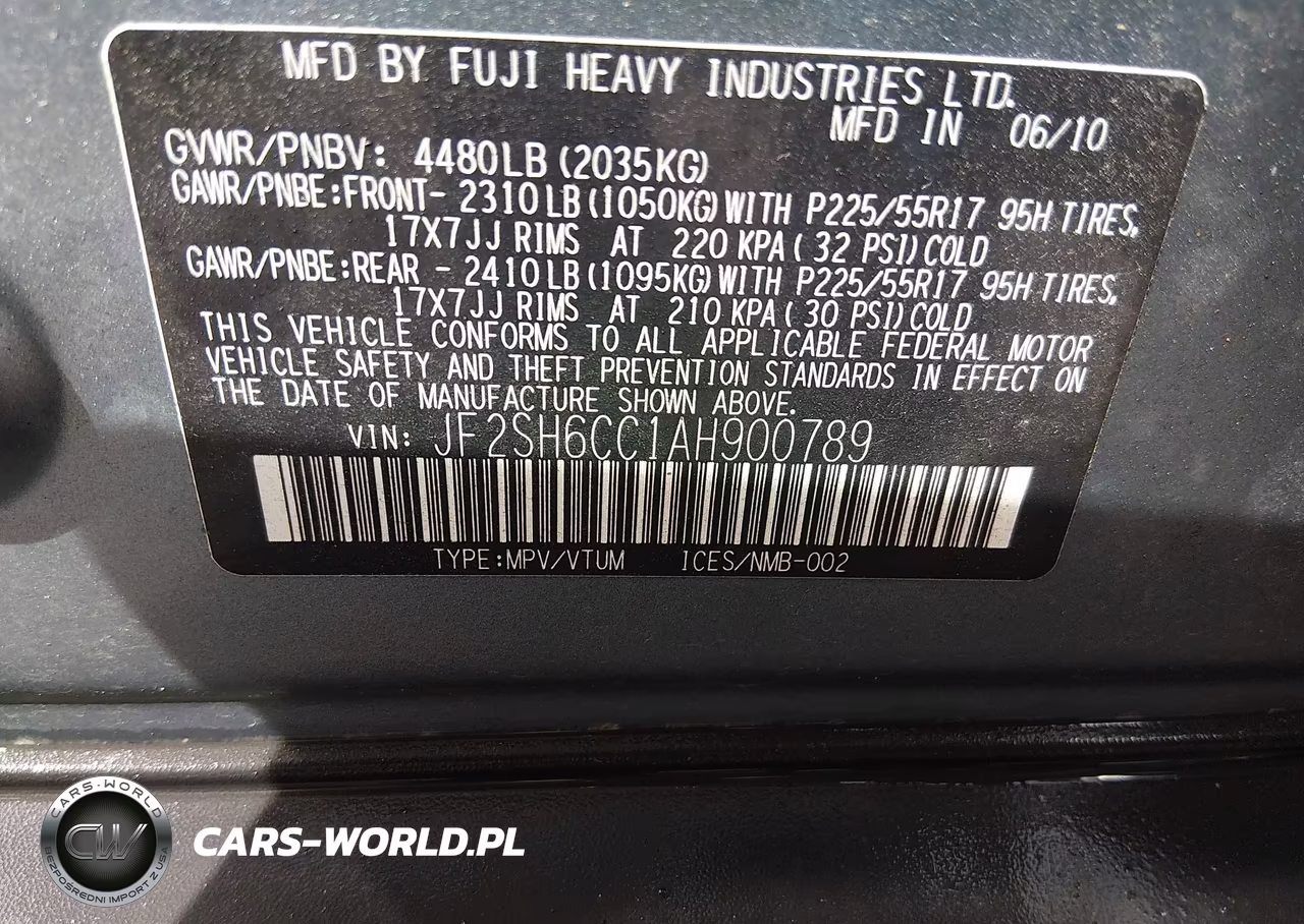 2010 Subaru Forester 2.5X Premium VIN:JF2SH6CC1AH900789 - 9