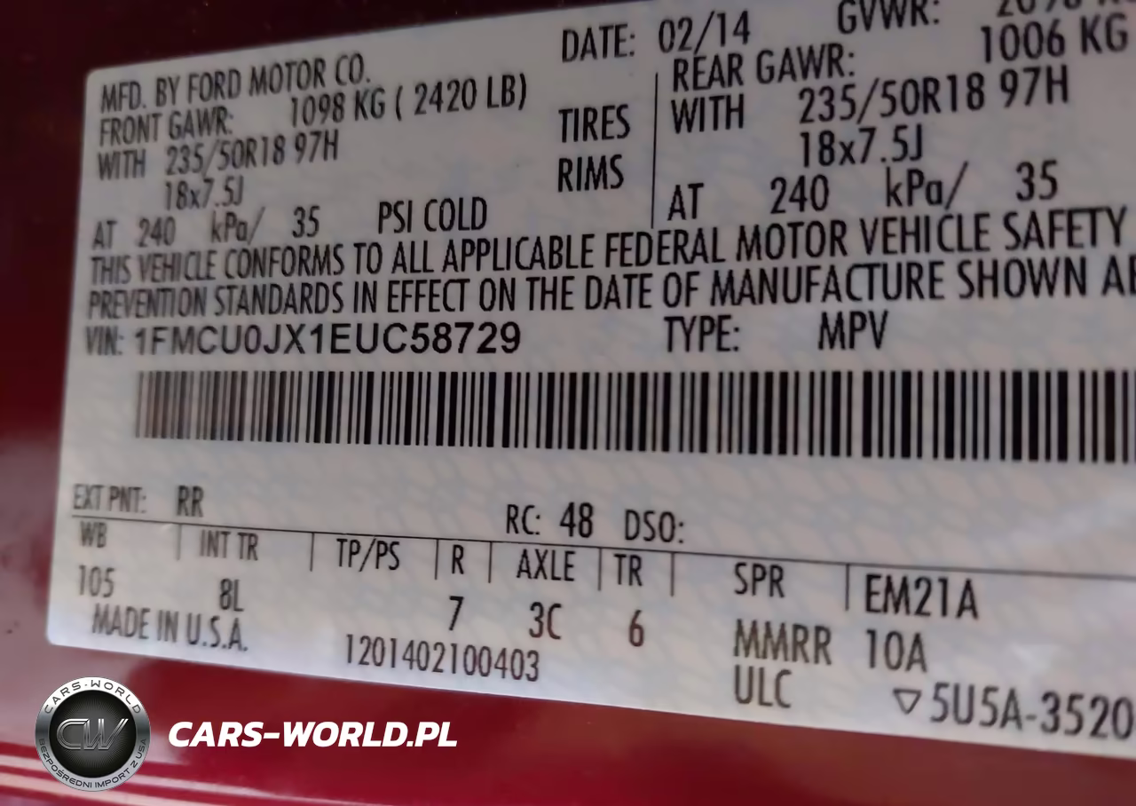 2014 Ford Escape Titanium VIN:1FMCU0JX1EUC58729 - 9