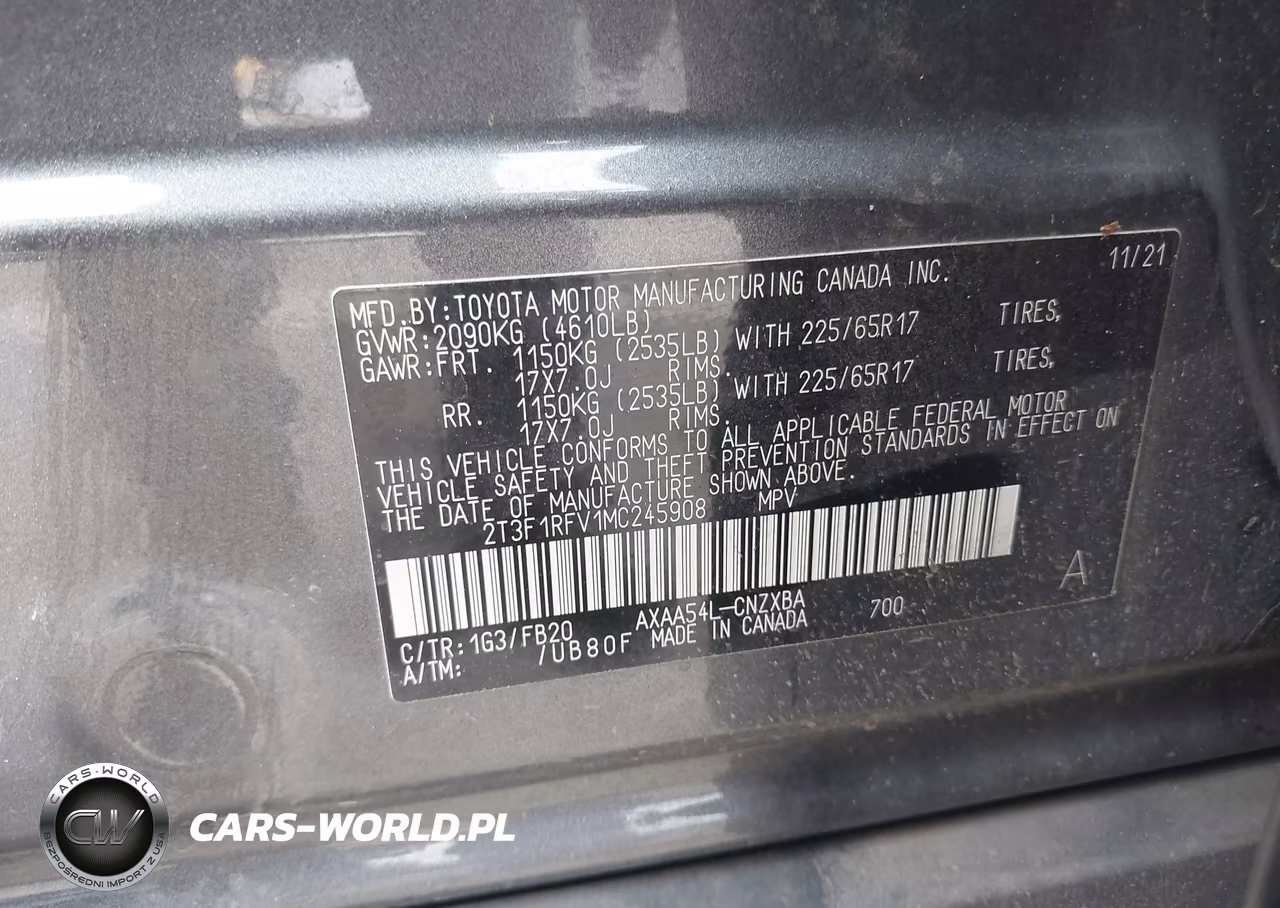 2021 Toyota Rav4 Le VIN:2T3F1RFV1MC245908 - 9