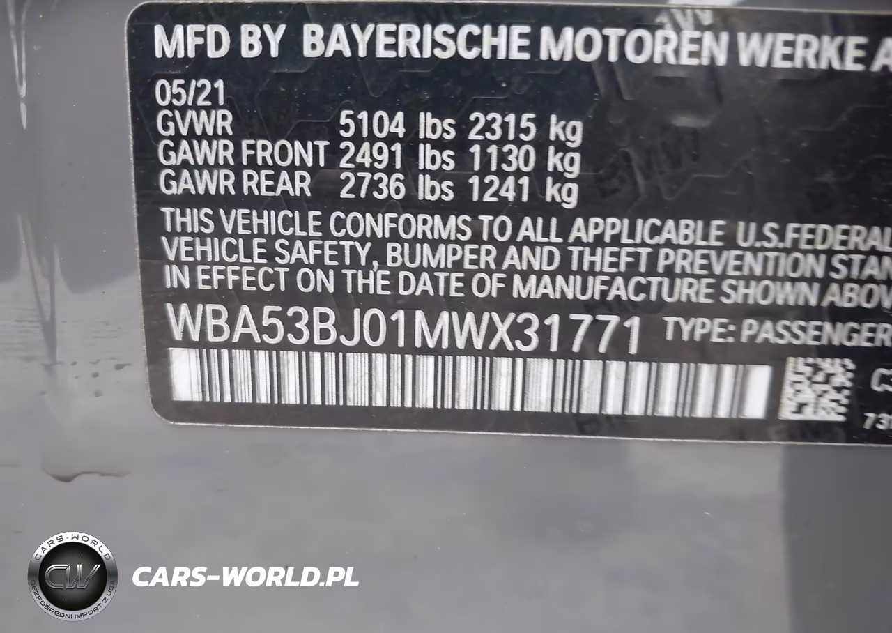 2021 BMW 540I VIN:WBA53BJ01MWX31771 - 9