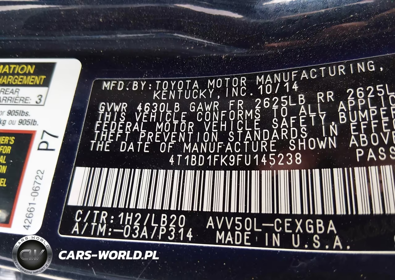 2015 Toyota Camry Hybrid Xle VIN:4T1BD1FK9FU145238 - 9