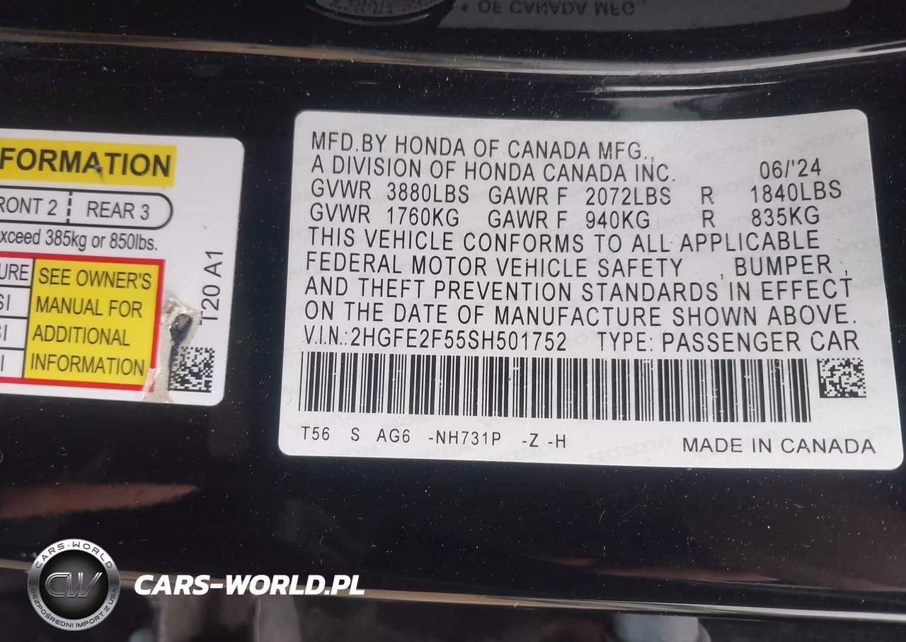2025 Honda Civic Sport VIN:2HGFE2F55SH501752 - 9
