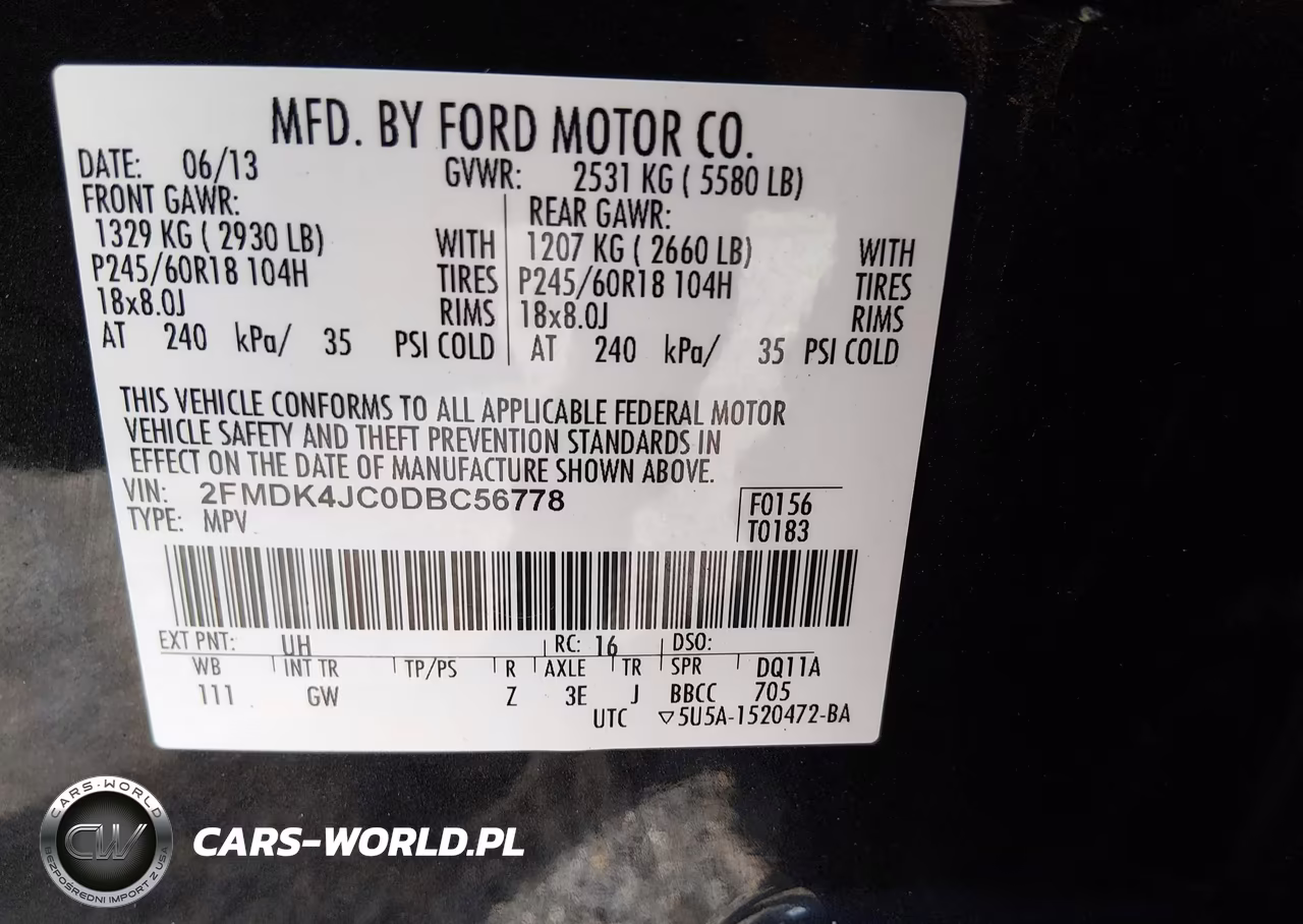 2013 Ford Edge Sel VIN:2FMDK4JC0DBC56778 - 9