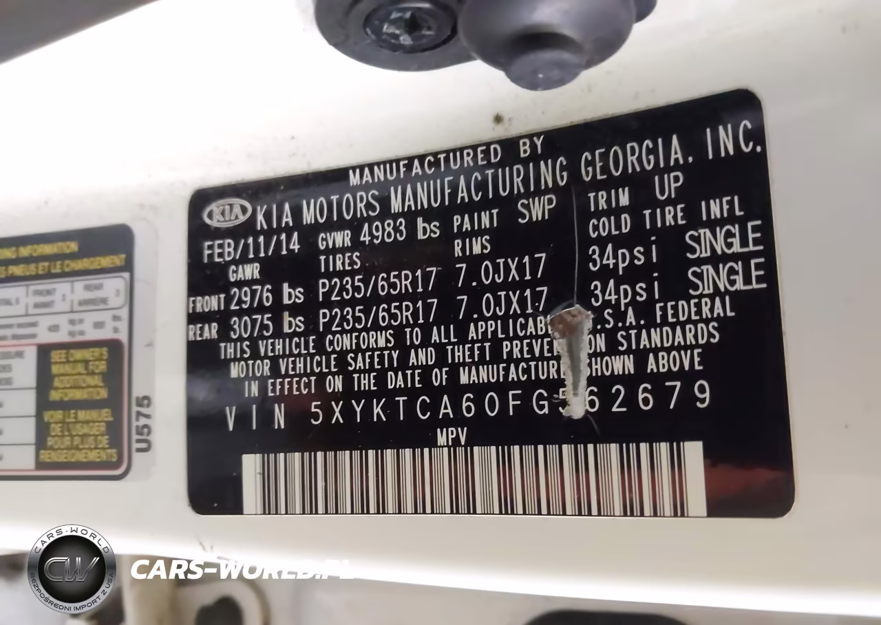 2015 Kia Sorento Lx VIN:5XYKTCA60FG562679 - 9