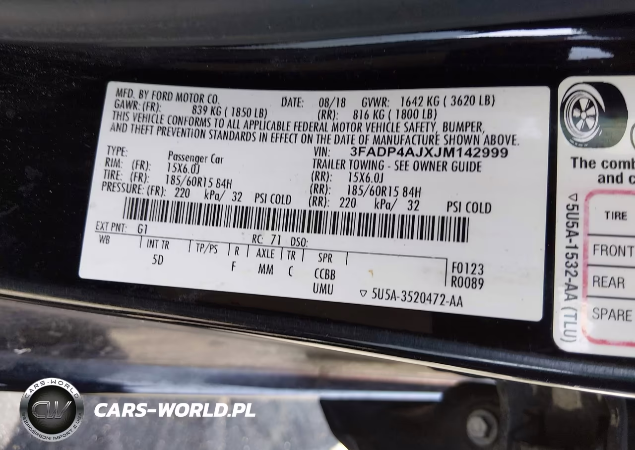 2018 Ford Fiesta S VIN:3FADP4AJXJM142999 - 9
