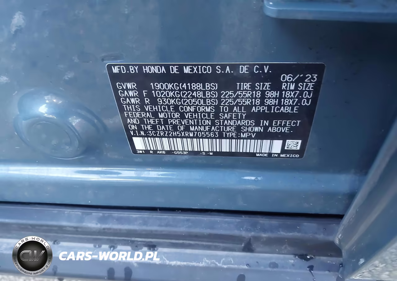 2024 Honda Hr-V Sport VIN:3CZRZ2H5XRM705563 - 9