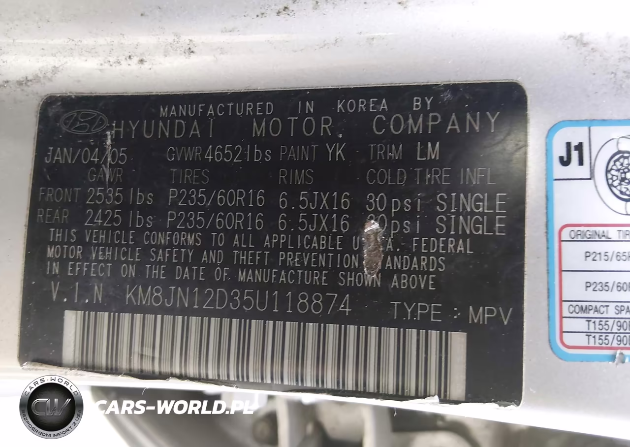 2005 Hyundai Tucson Gls-Lx VIN:KM8JN12D35U118874 - 9
